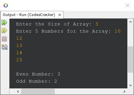 count even and odd numbers in java|Java .